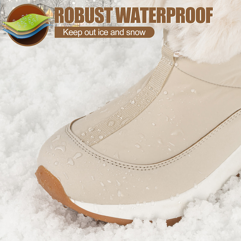 Waterproof Breathable Slip-on Snow Boots Women