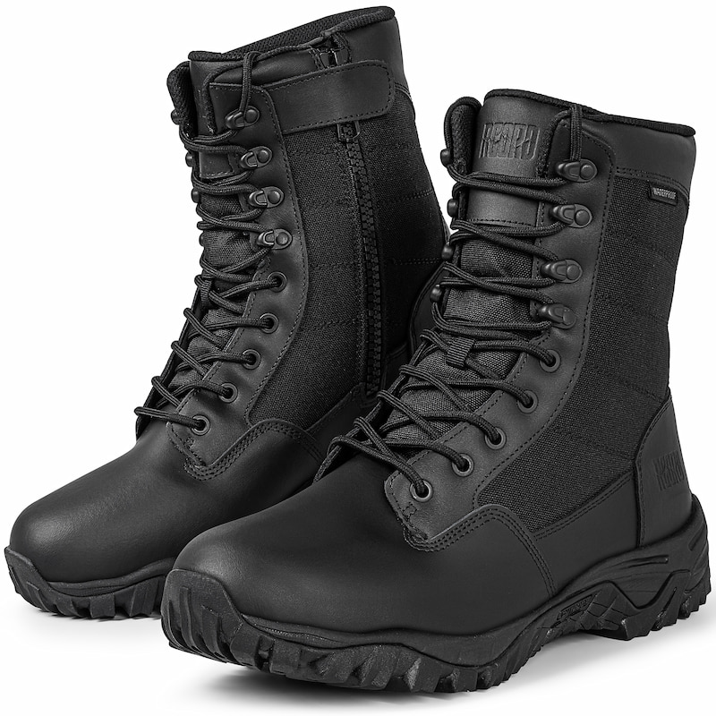 Men's Waterproof Split Leather Military Boots